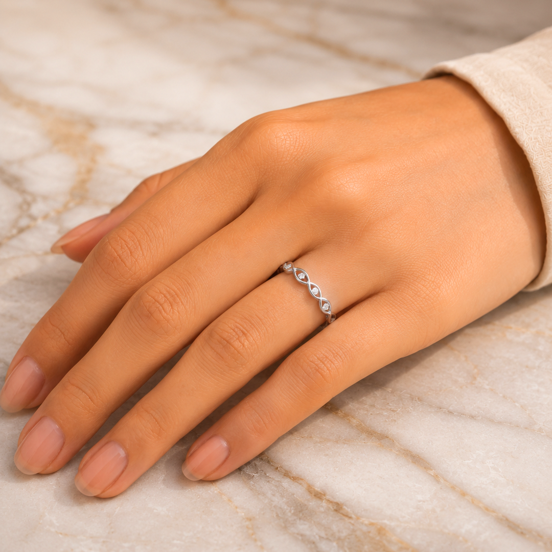 Infinity Eternity Band with Birthstone