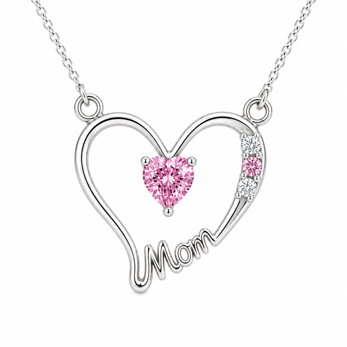 Mother Heart Pendant with Birthstone