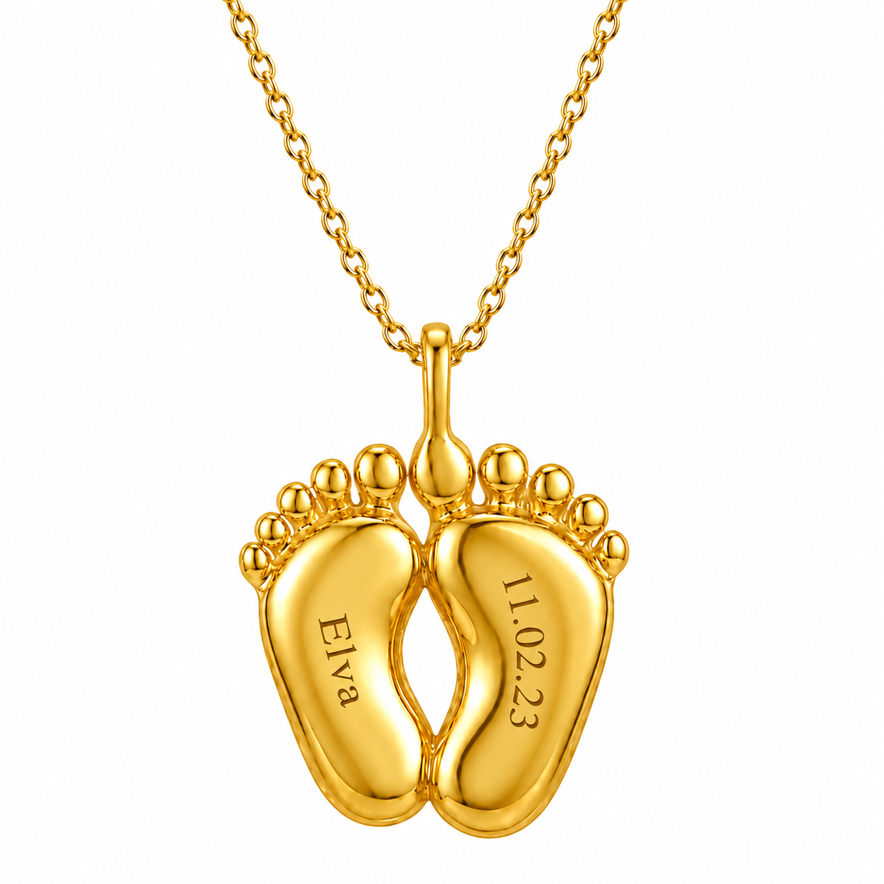 Engravable Baby Feet Necklace