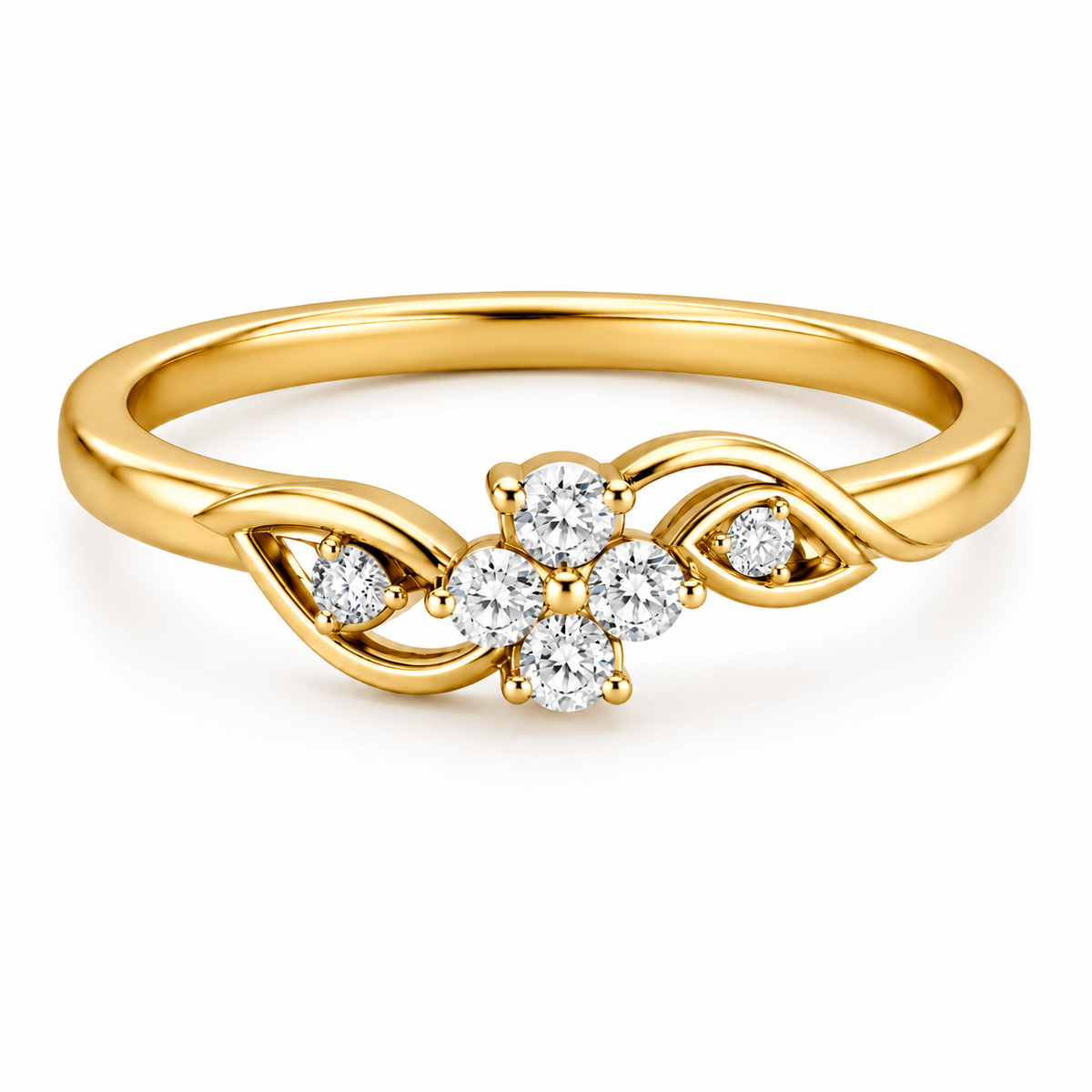 Flora Bypass Ring with Accent Stones