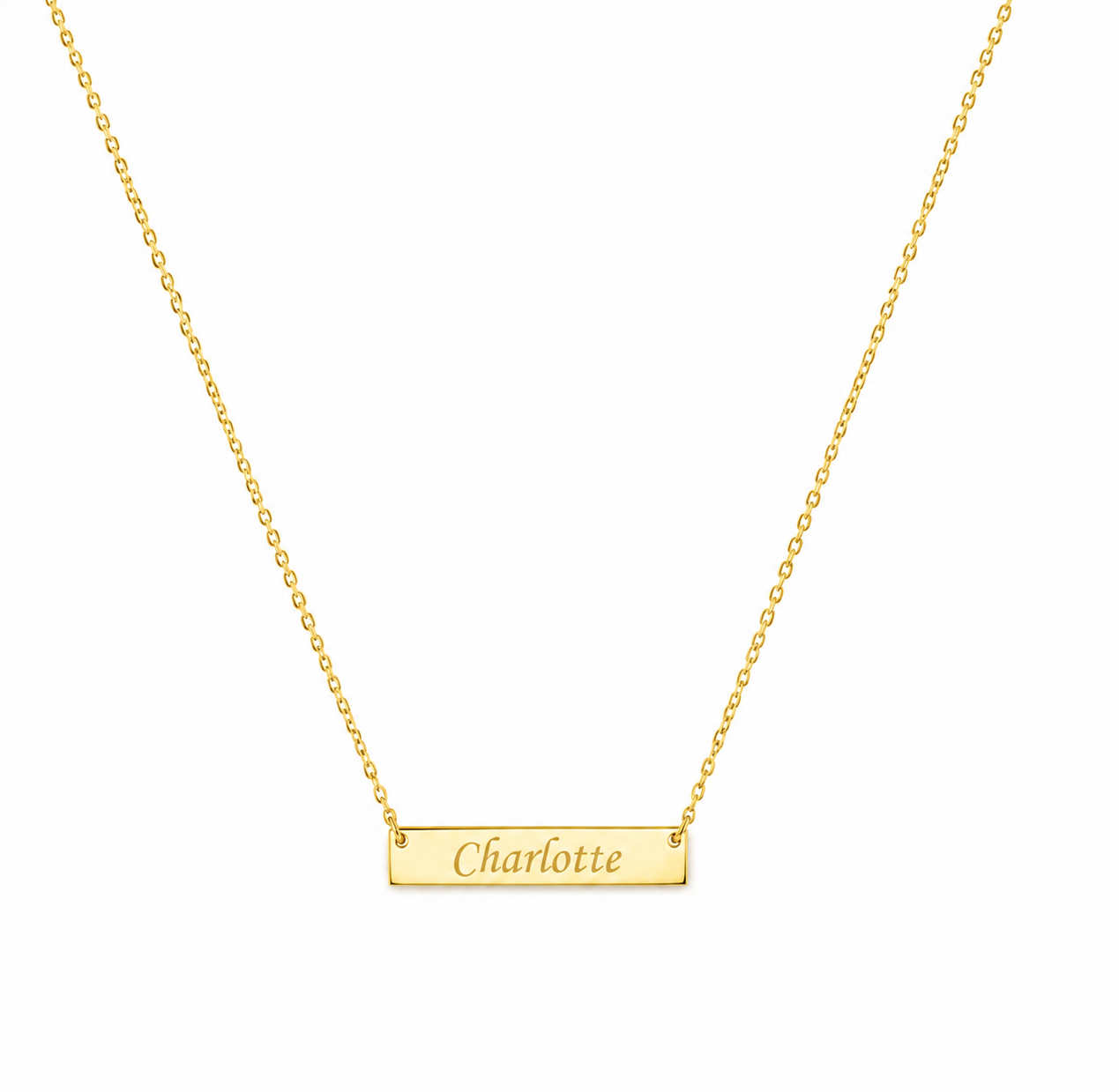 Engraved Bar Necklace