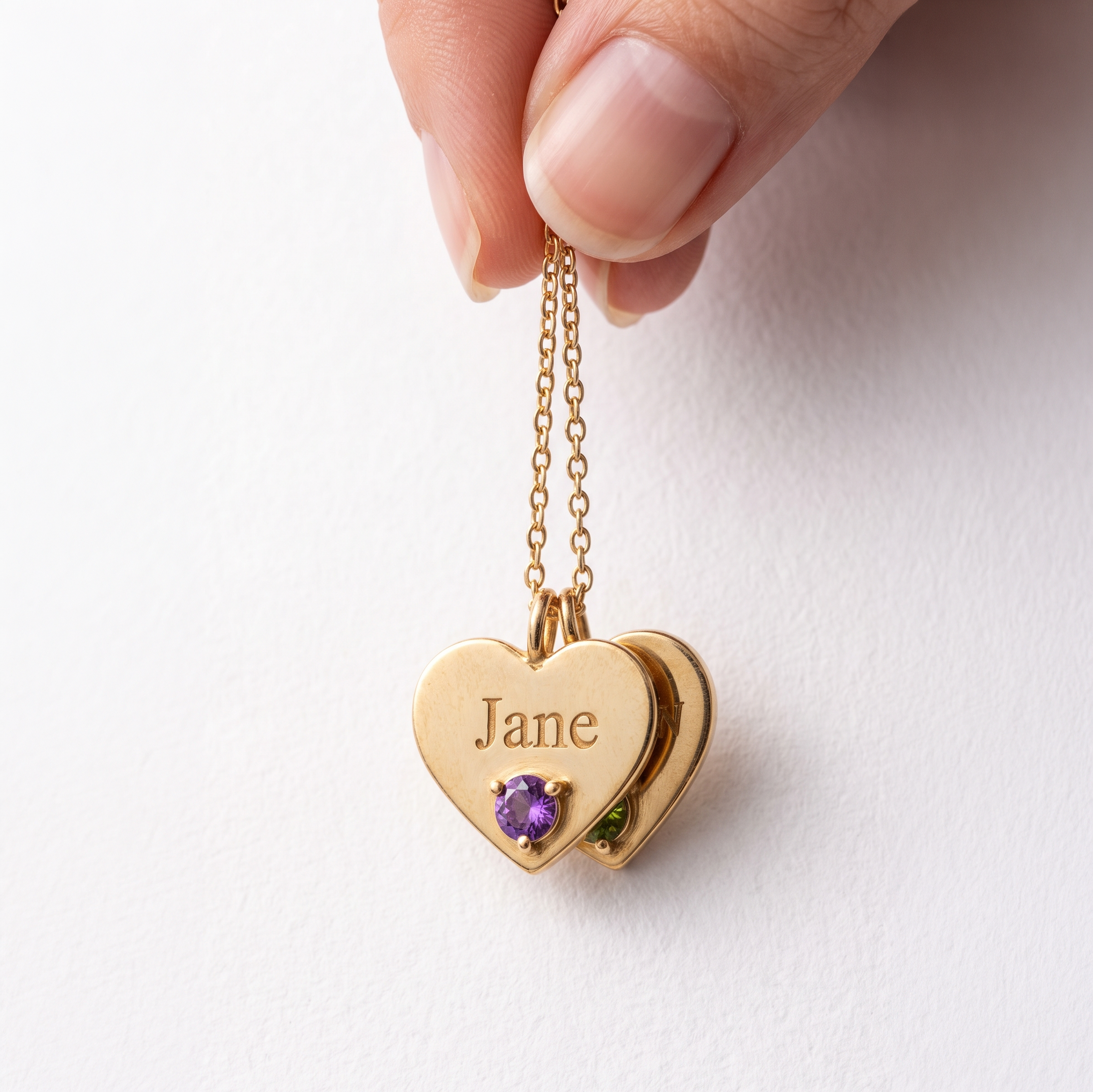 Personalized Two Hearts Necklace