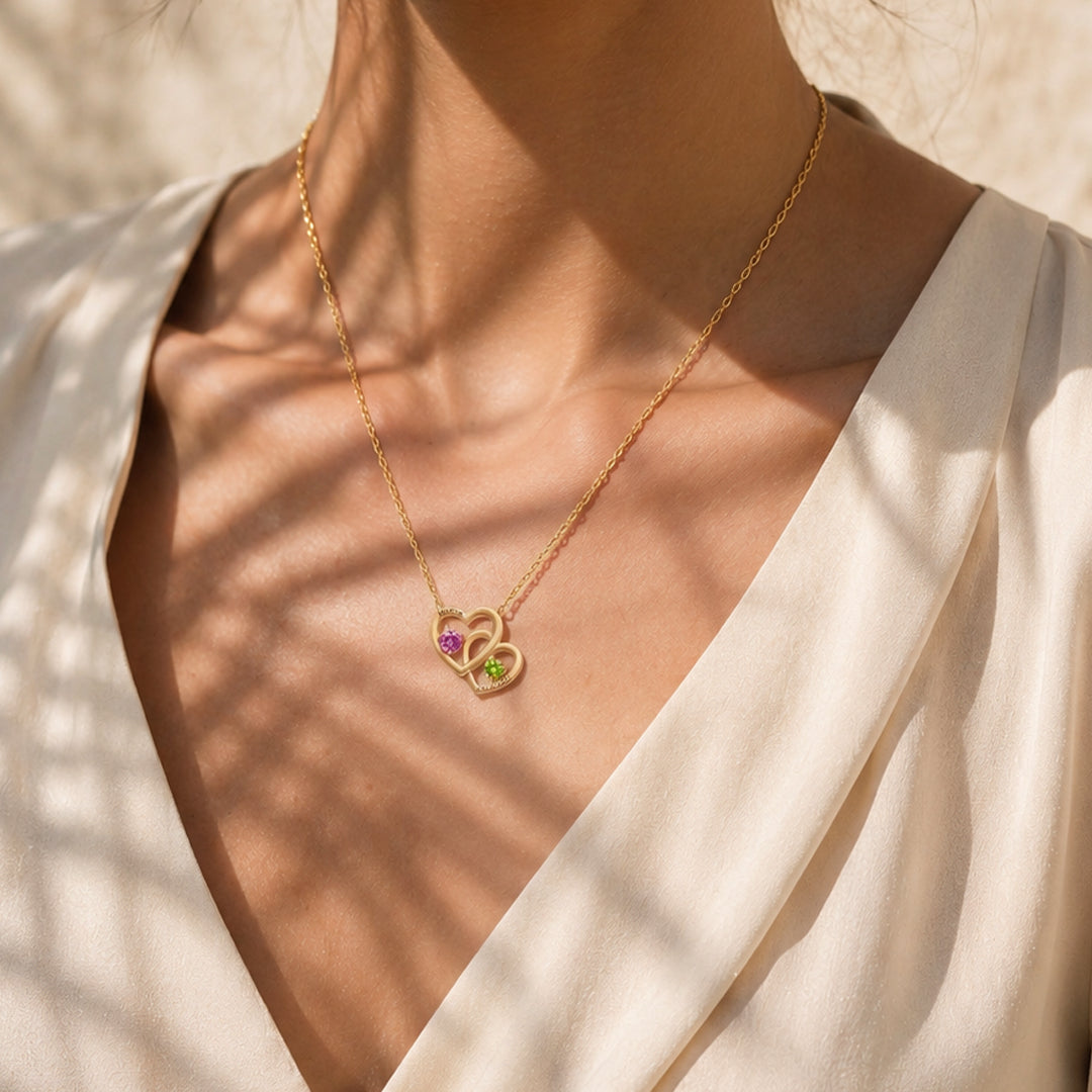 Hanging Hearts Birthstone Pendant