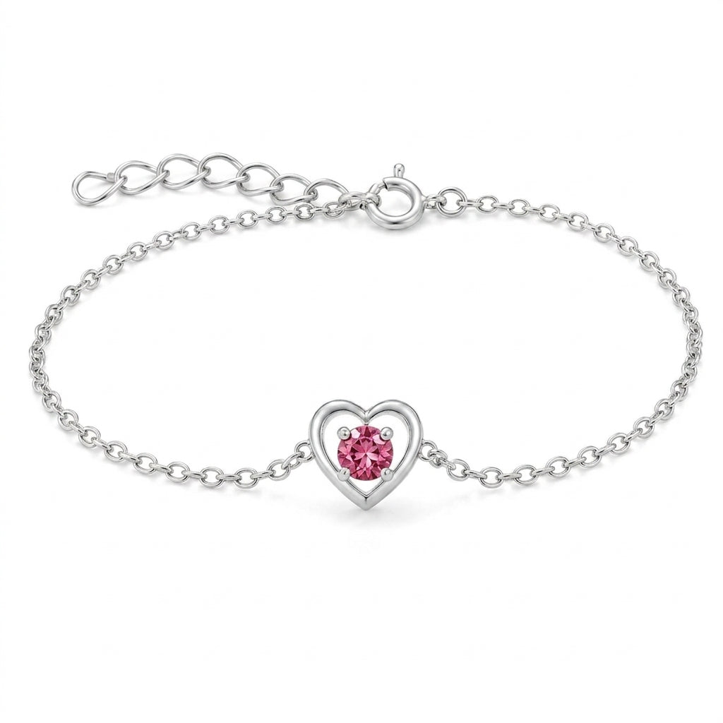 Birthstone Heart Bracelet