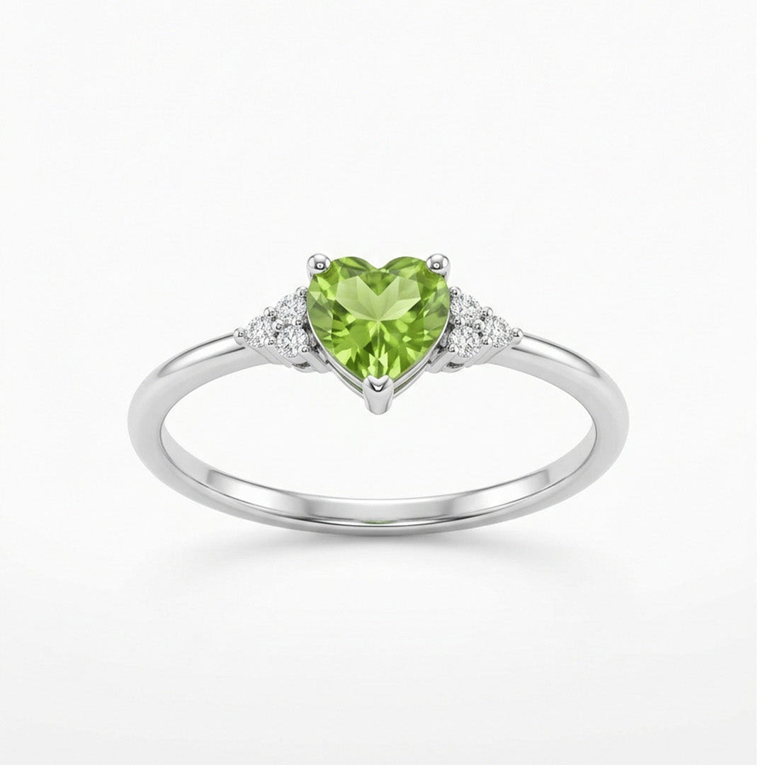 Heart Birthstone with Accents Ring