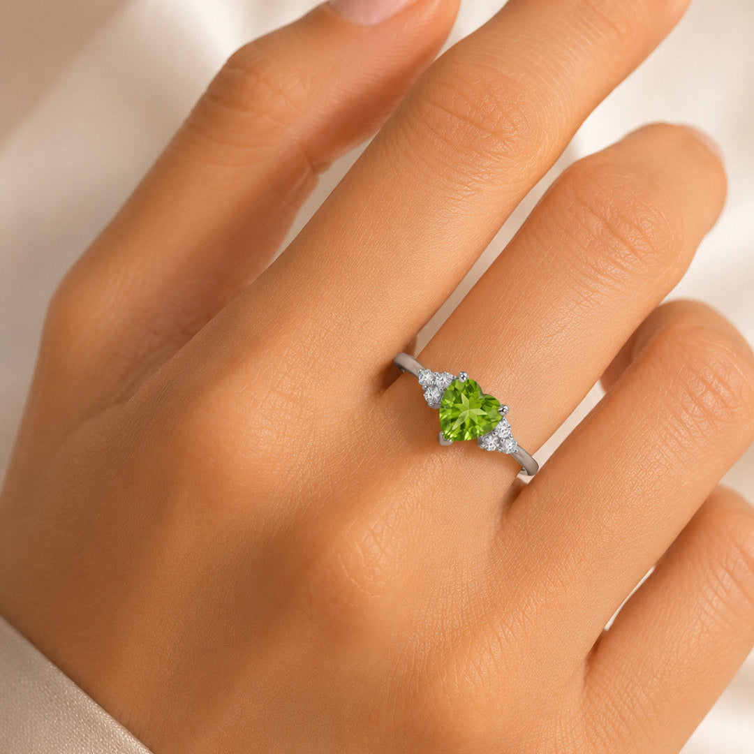 Heart Birthstone with Accents Ring