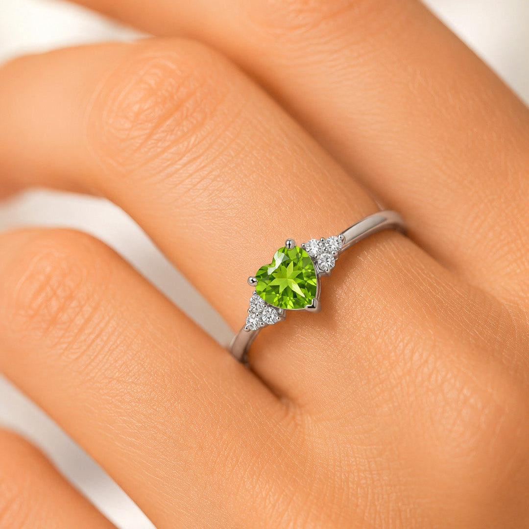 Heart Birthstone with Accents Ring