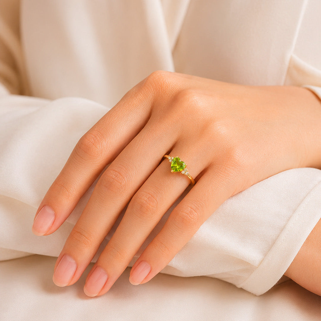 Heart Birthstone with Accents Ring