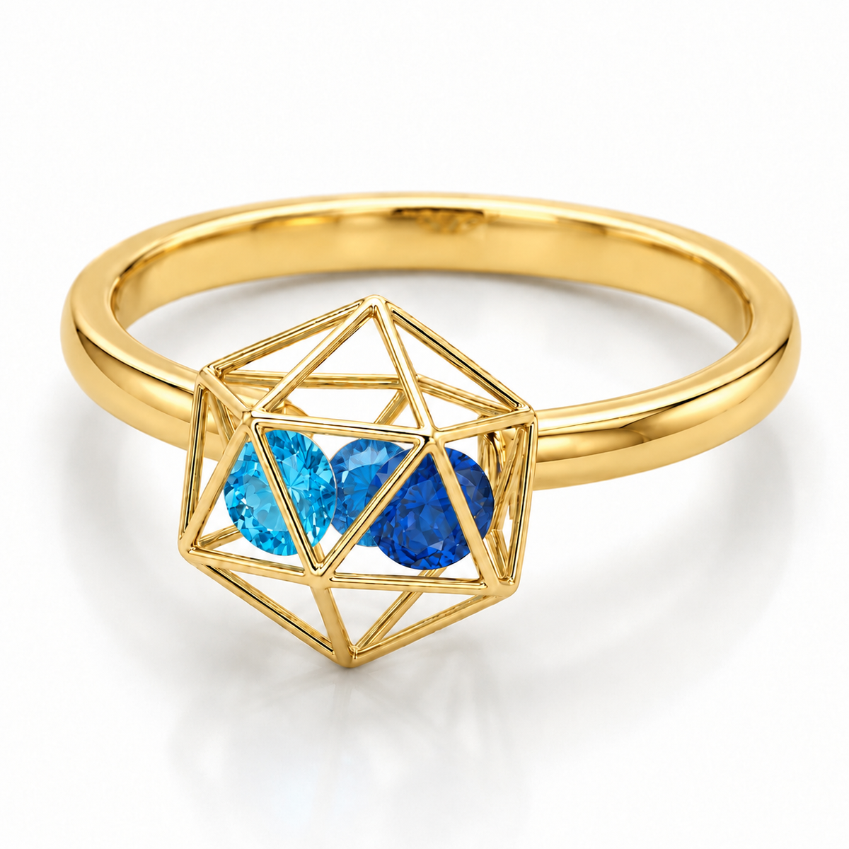 Diamond Cage Birthstone Ring