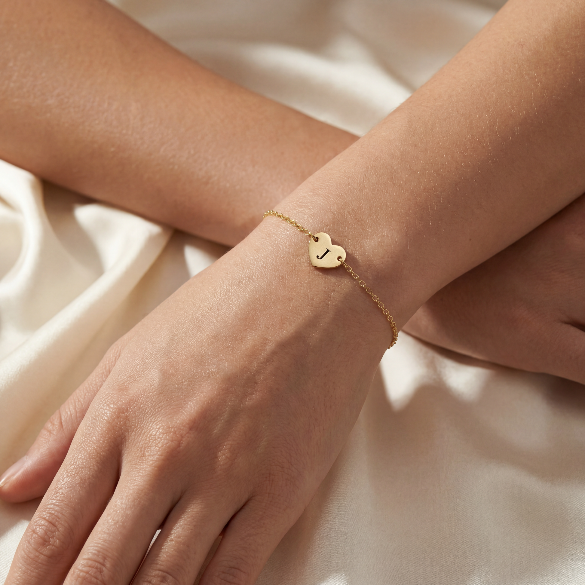 Initial Heart Charm Bracelet