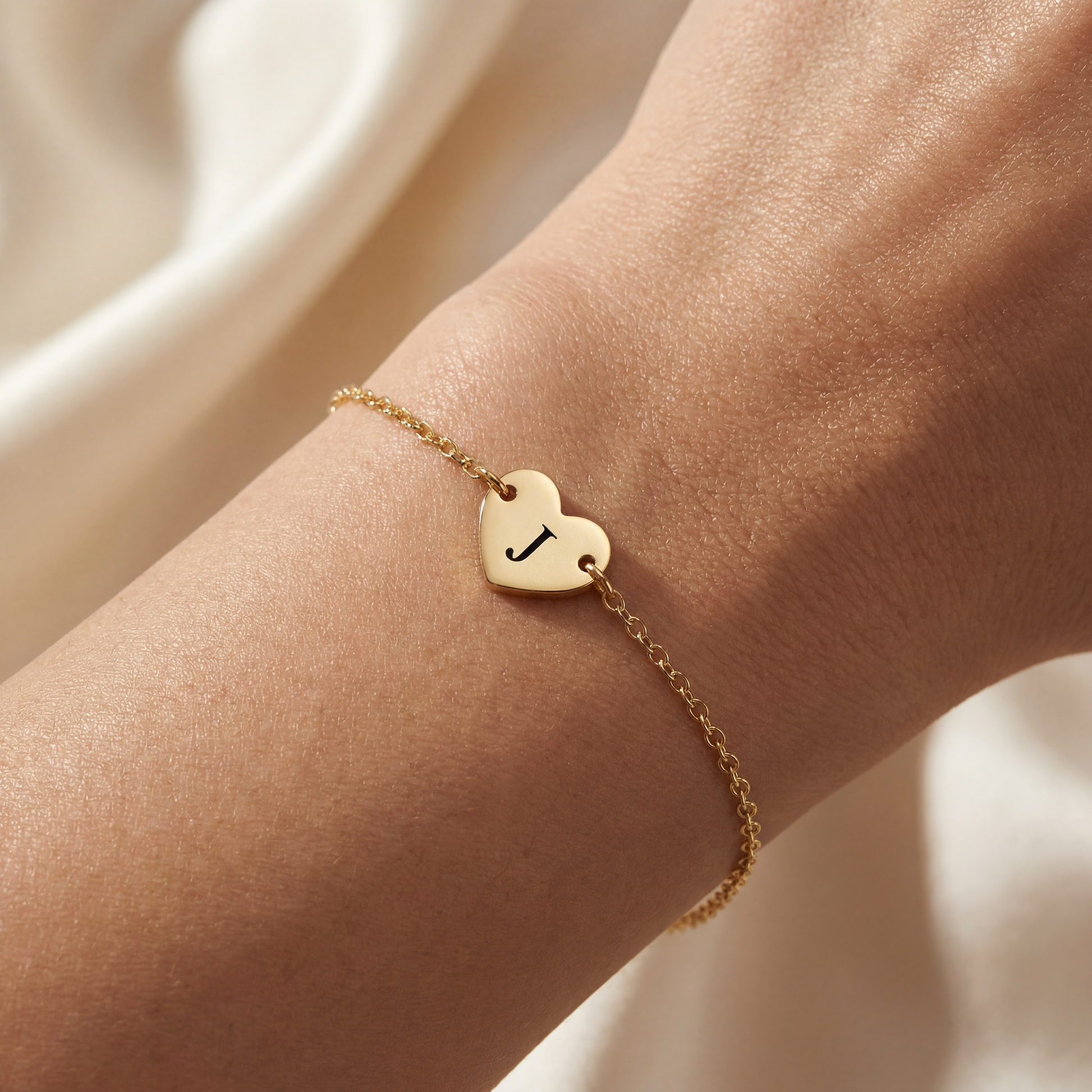 Initial Heart Charm Bracelet