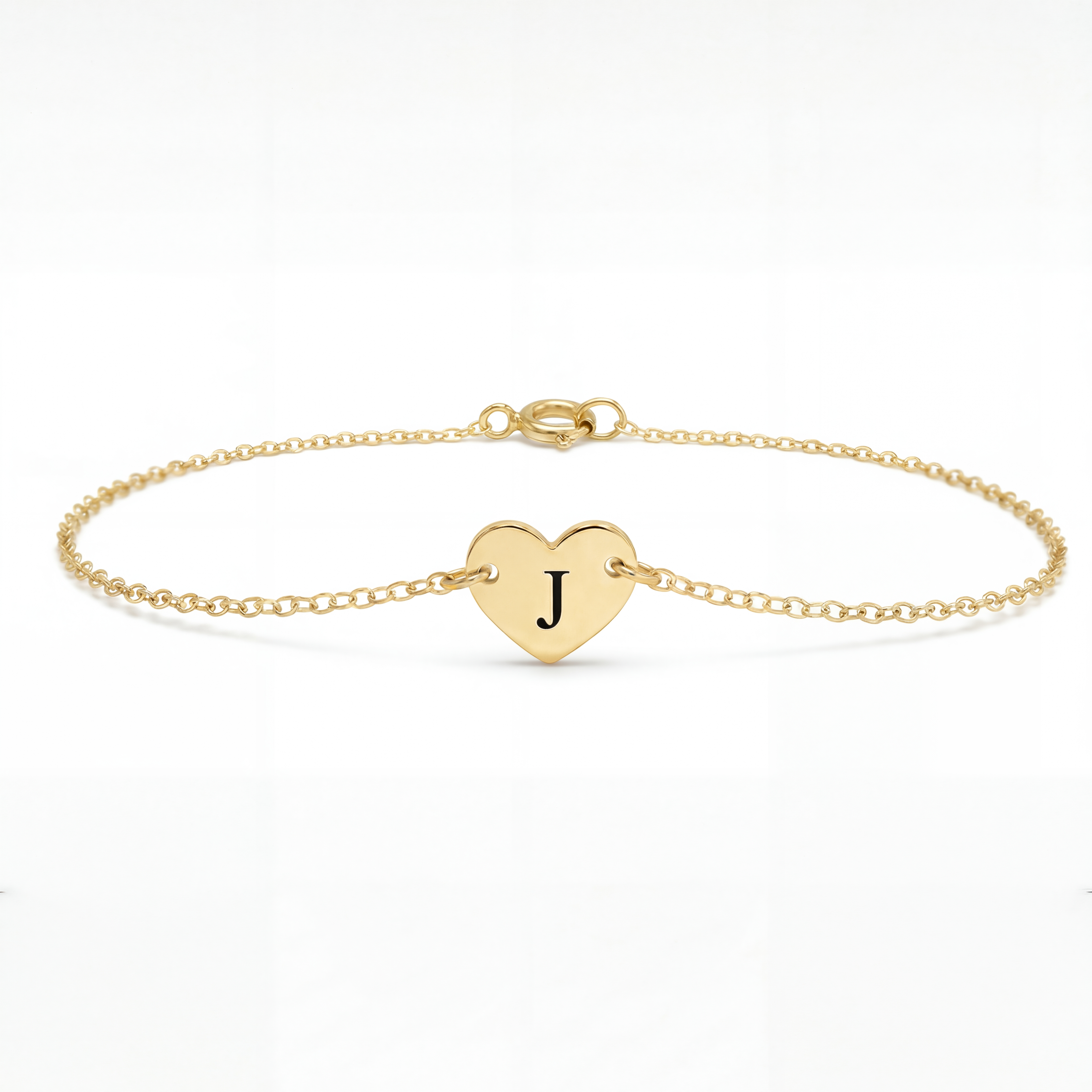 Initial Heart Charm Bracelet