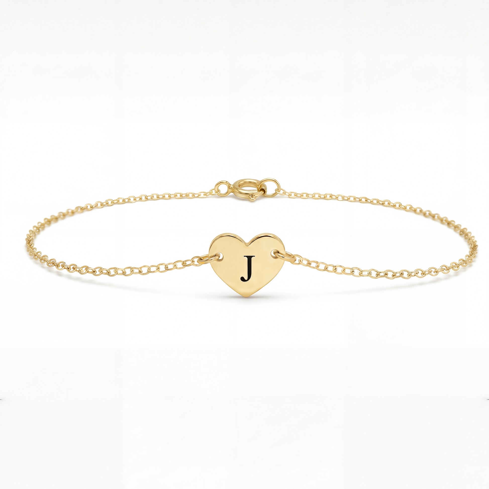 Initial Heart Charm Bracelet