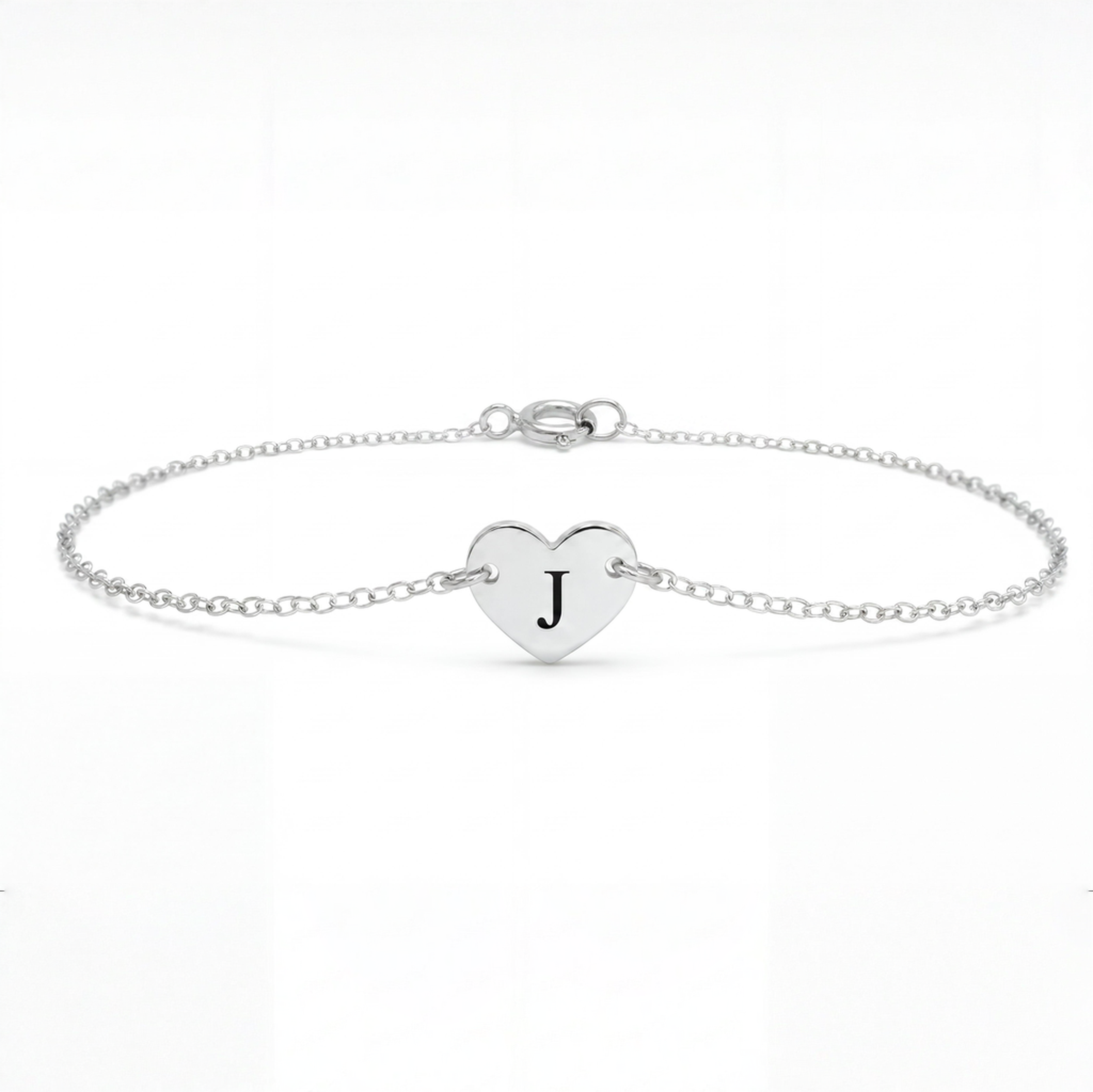 Initial Heart Charm Bracelet