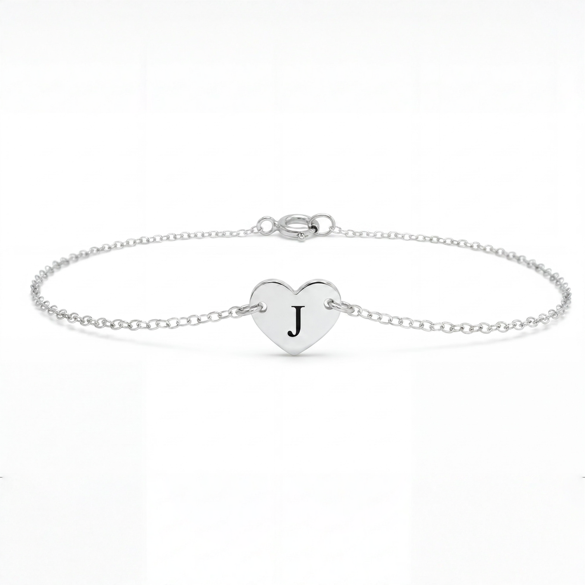 Initial Heart Charm Bracelet