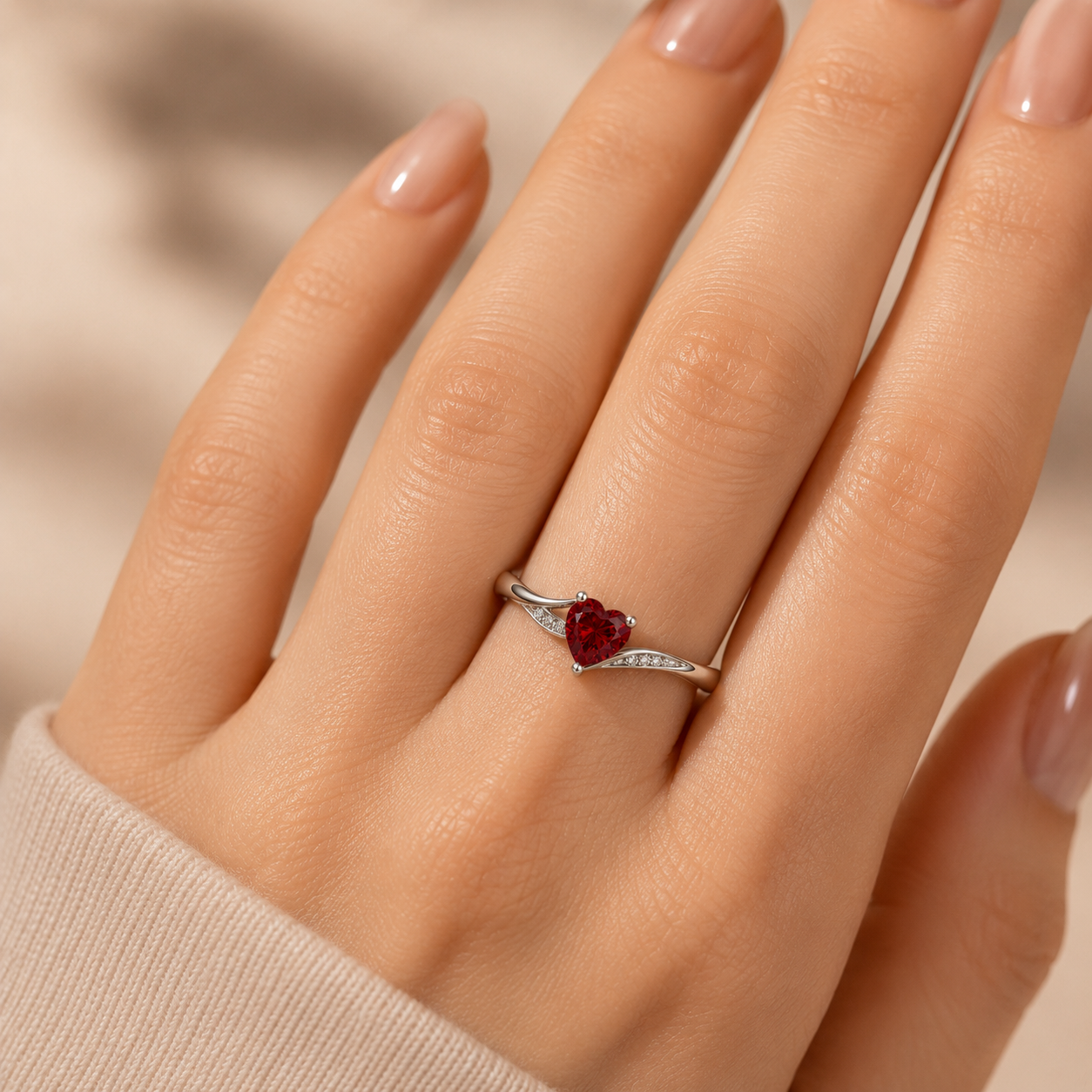 Heart Birthstone Ring