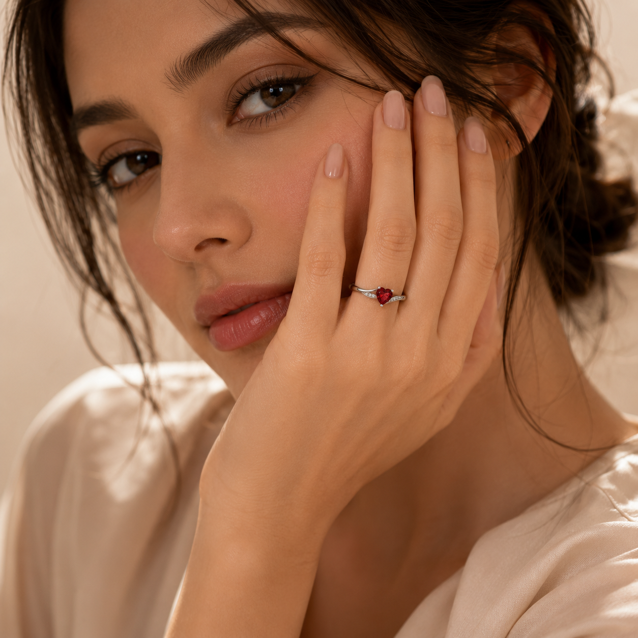Heart Birthstone Ring