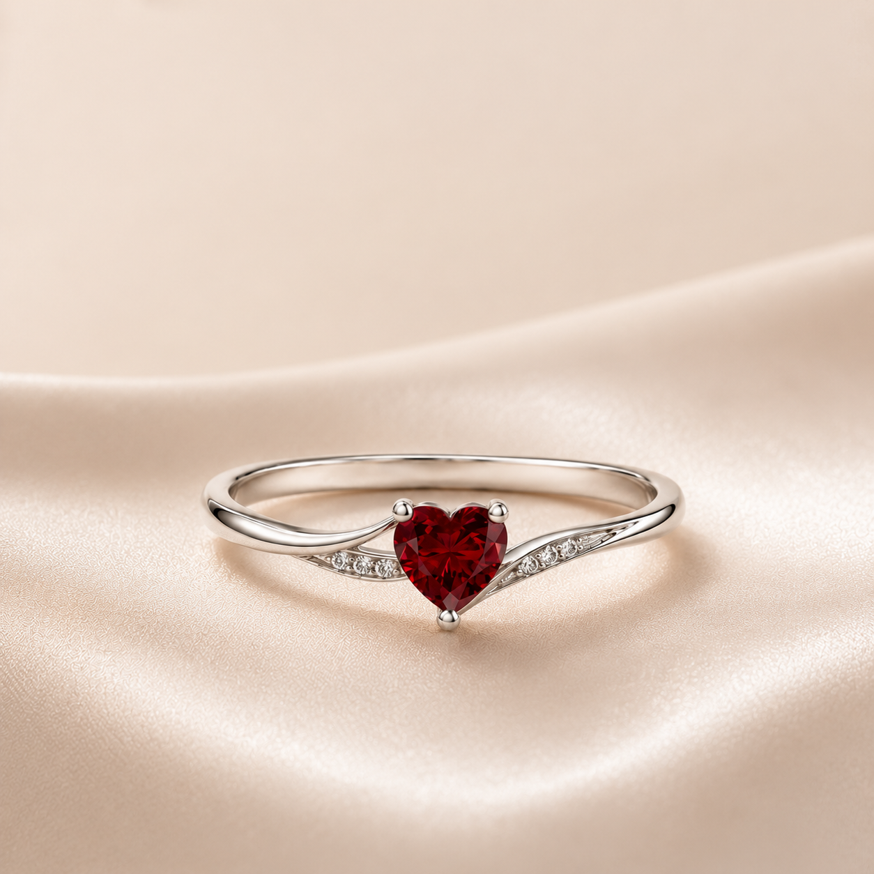 Heart Birthstone Ring