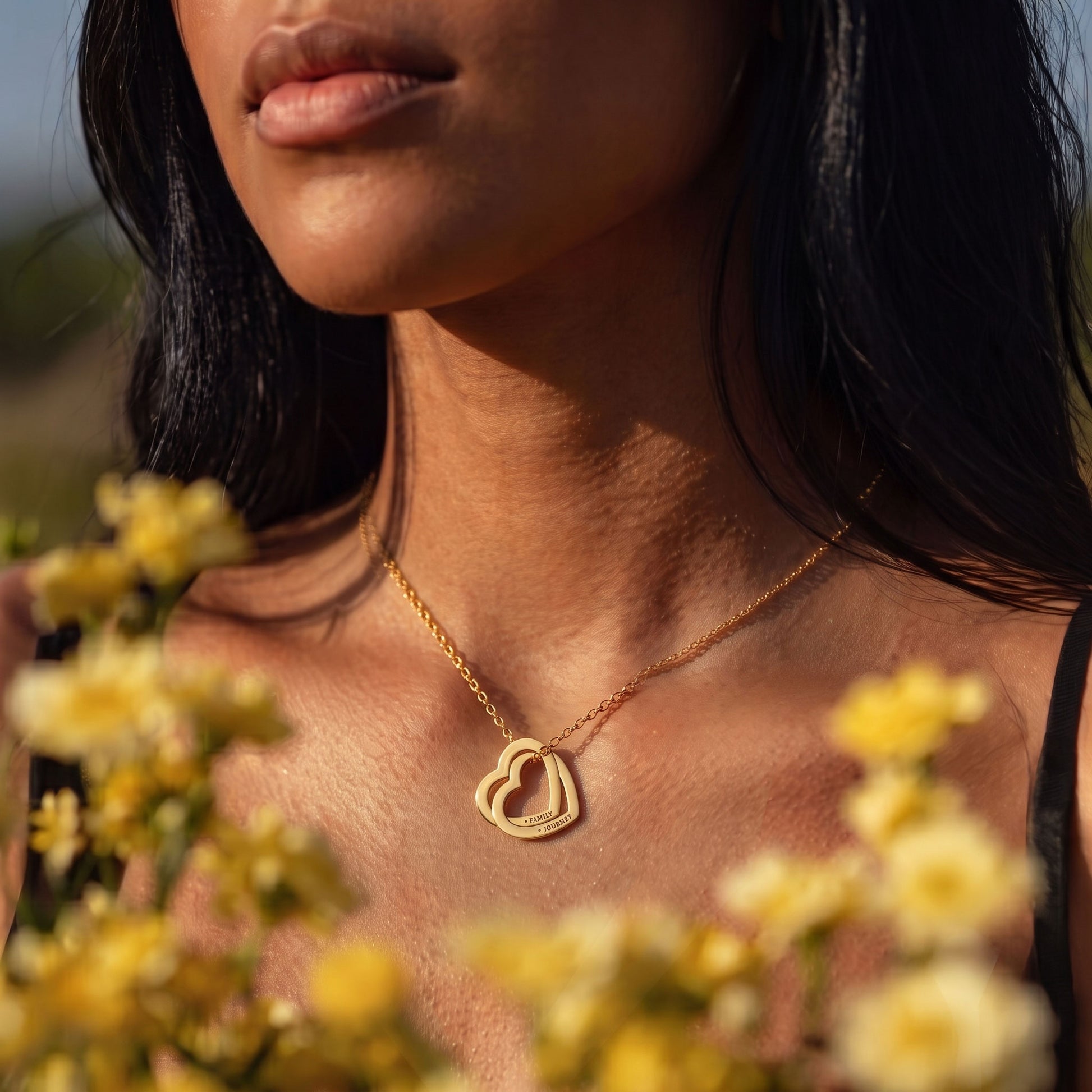 Two Hearts Interlock Necklace