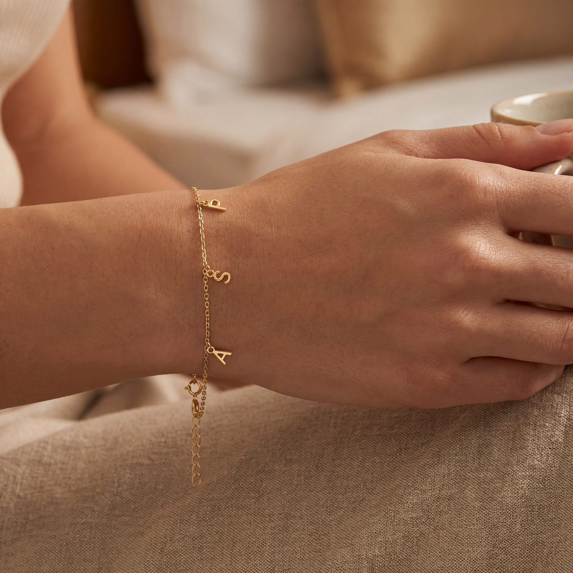 Multi Initial Charm Bracelet