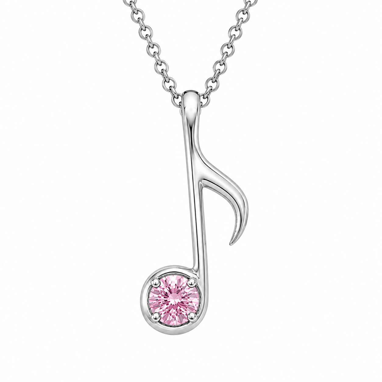 Music Note Pendant with Birthstone
