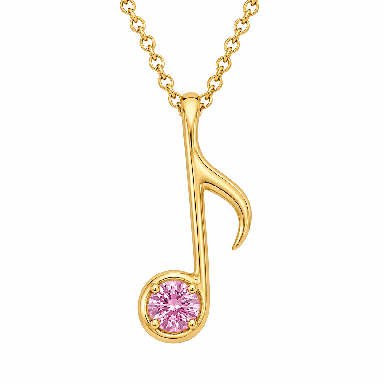 Music Note Pendant with Birthstone