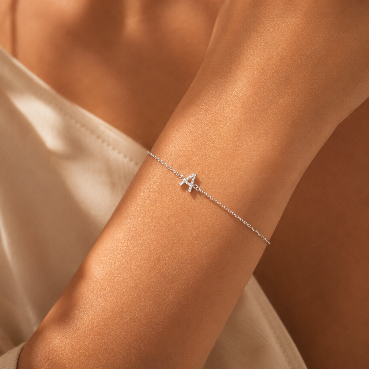 Initial Pave Bracelet