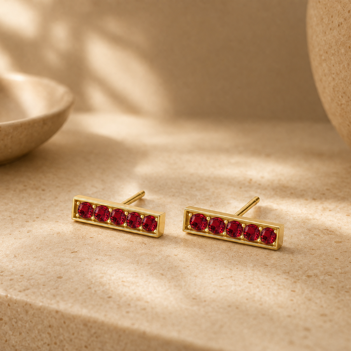 Pave Bar Stud Earrings