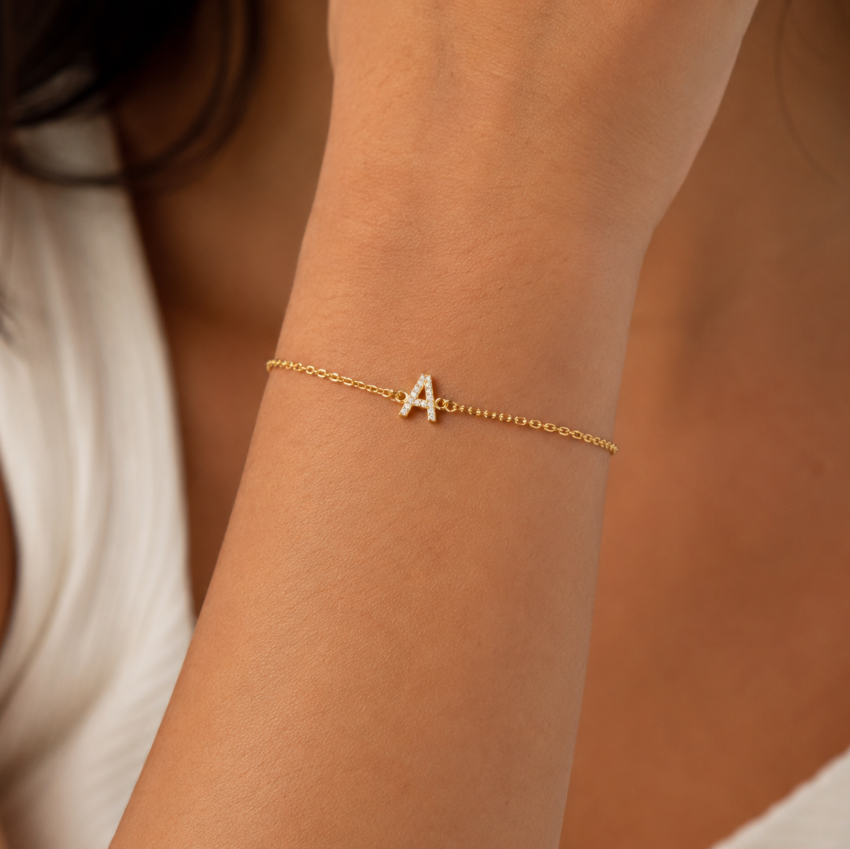 Initial Pave Bracelet