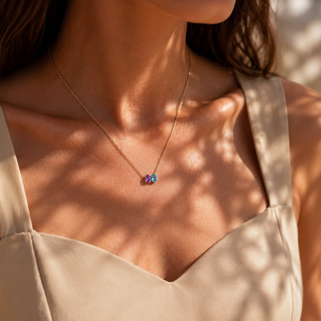 Toi Et Moi Birthstone Necklace