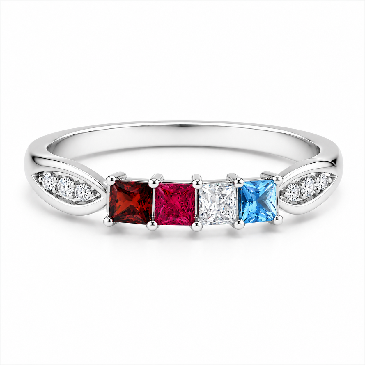Princess Cut Birthstone Ring