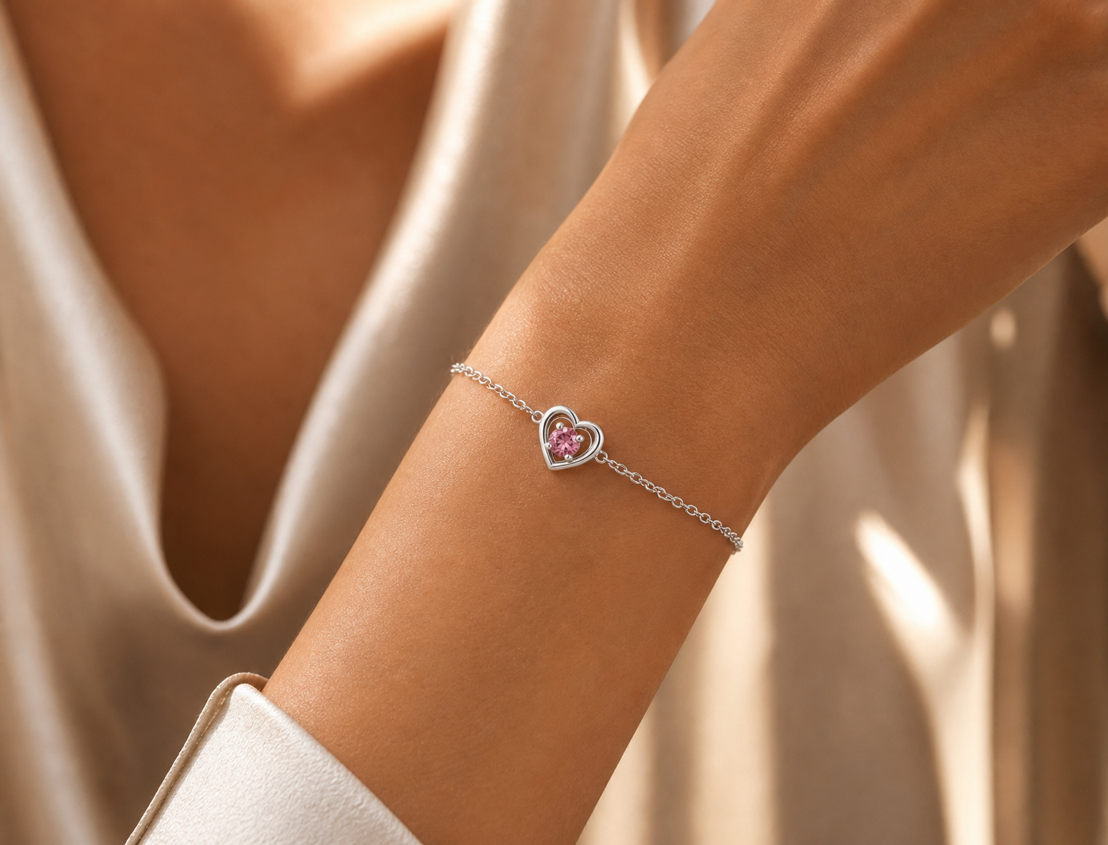 Birhtstone Heart Bracelet