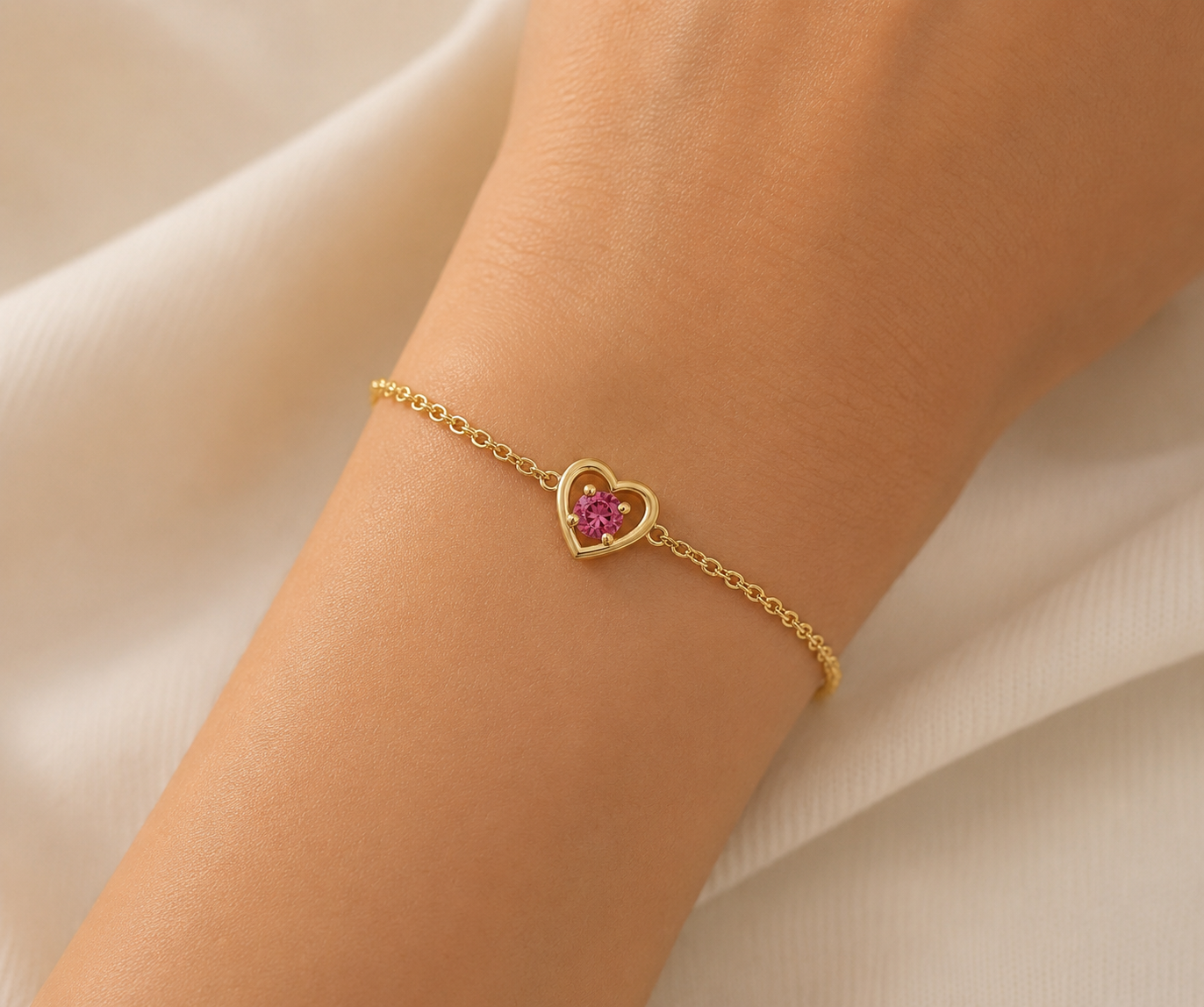 Birhtstone Heart Bracelet