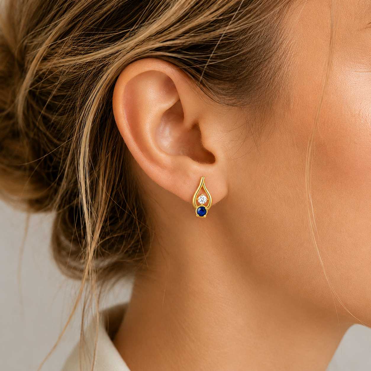 Two Stone Teardrop Earrings