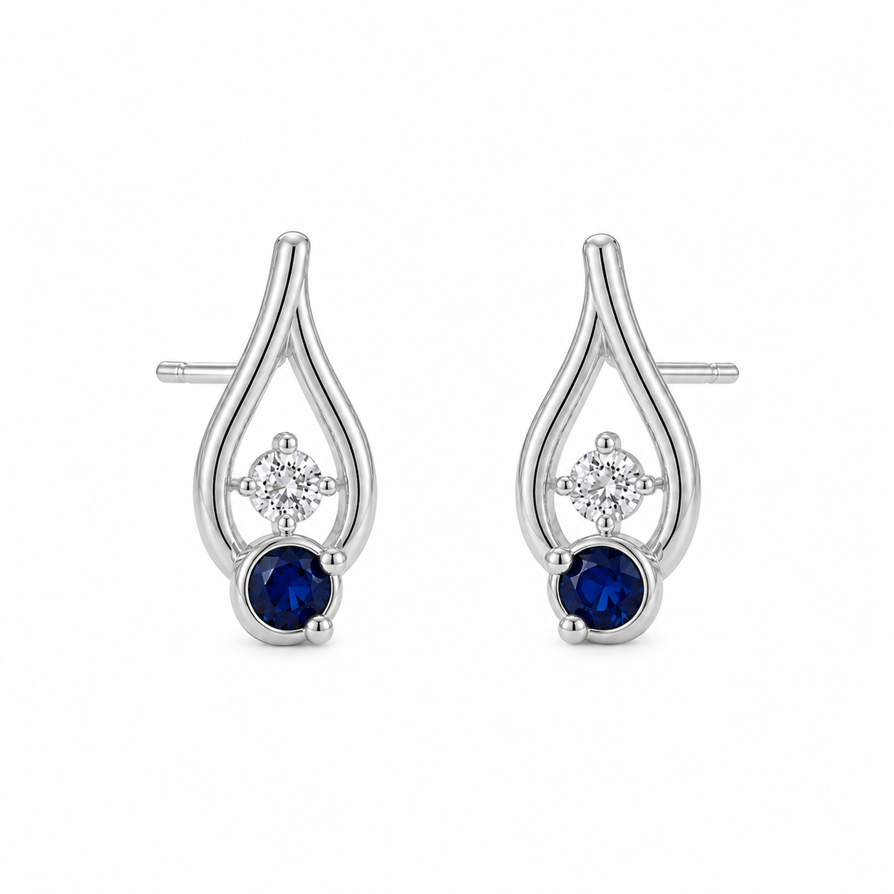 Two Stone Teardrop Earrings