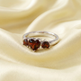 3 Stone Heart Ring