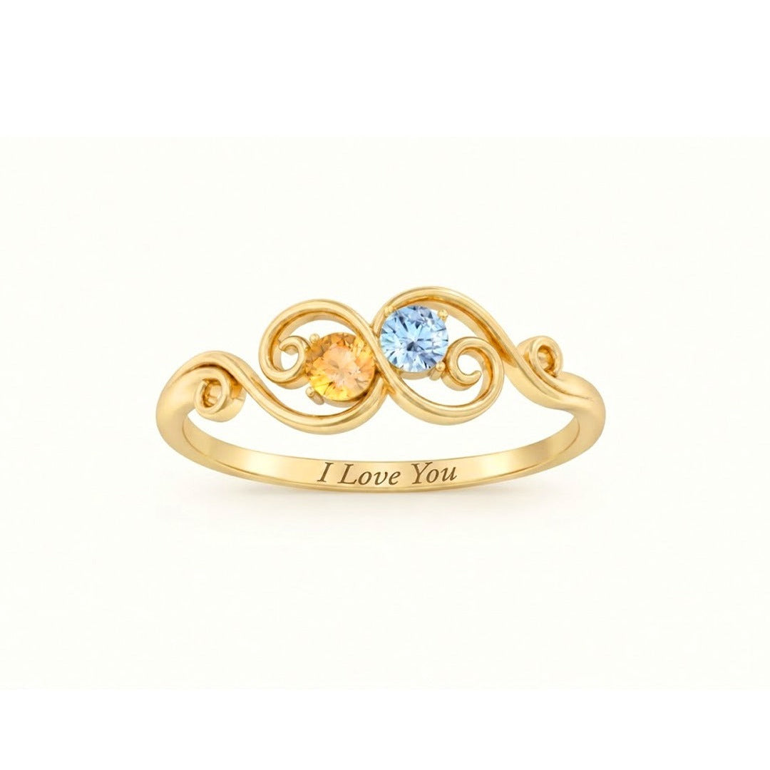 Birthstone Scroll Ring