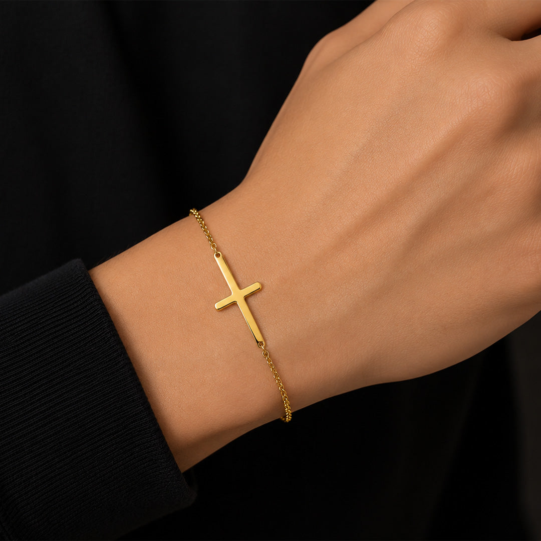 Sideways Cross  Bracelet