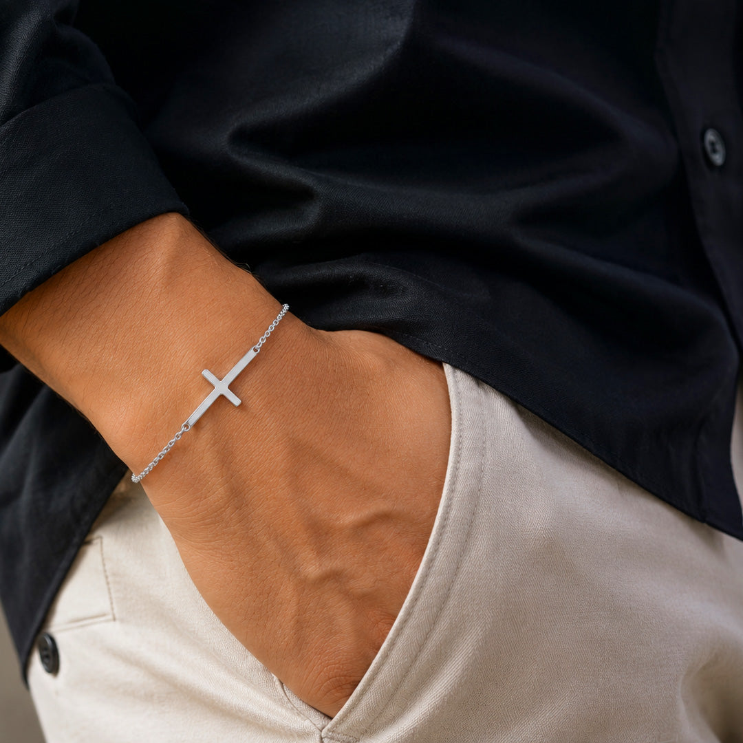 Sideways Cross  Bracelet