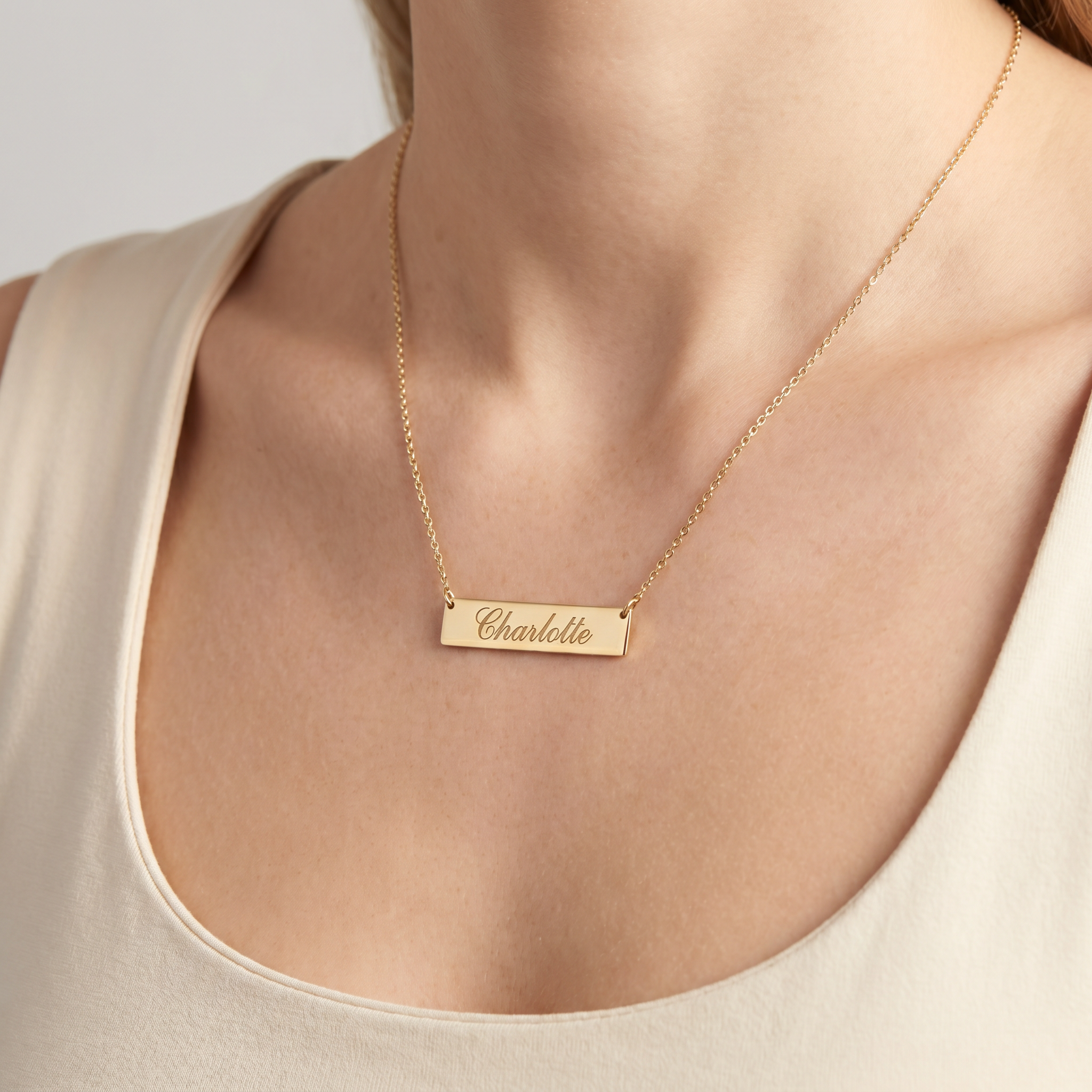 Engraved Bar Necklace
