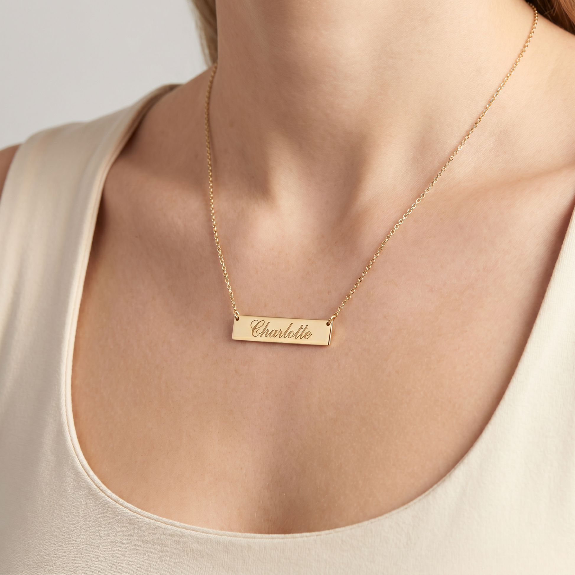 Engraved Bar Necklace