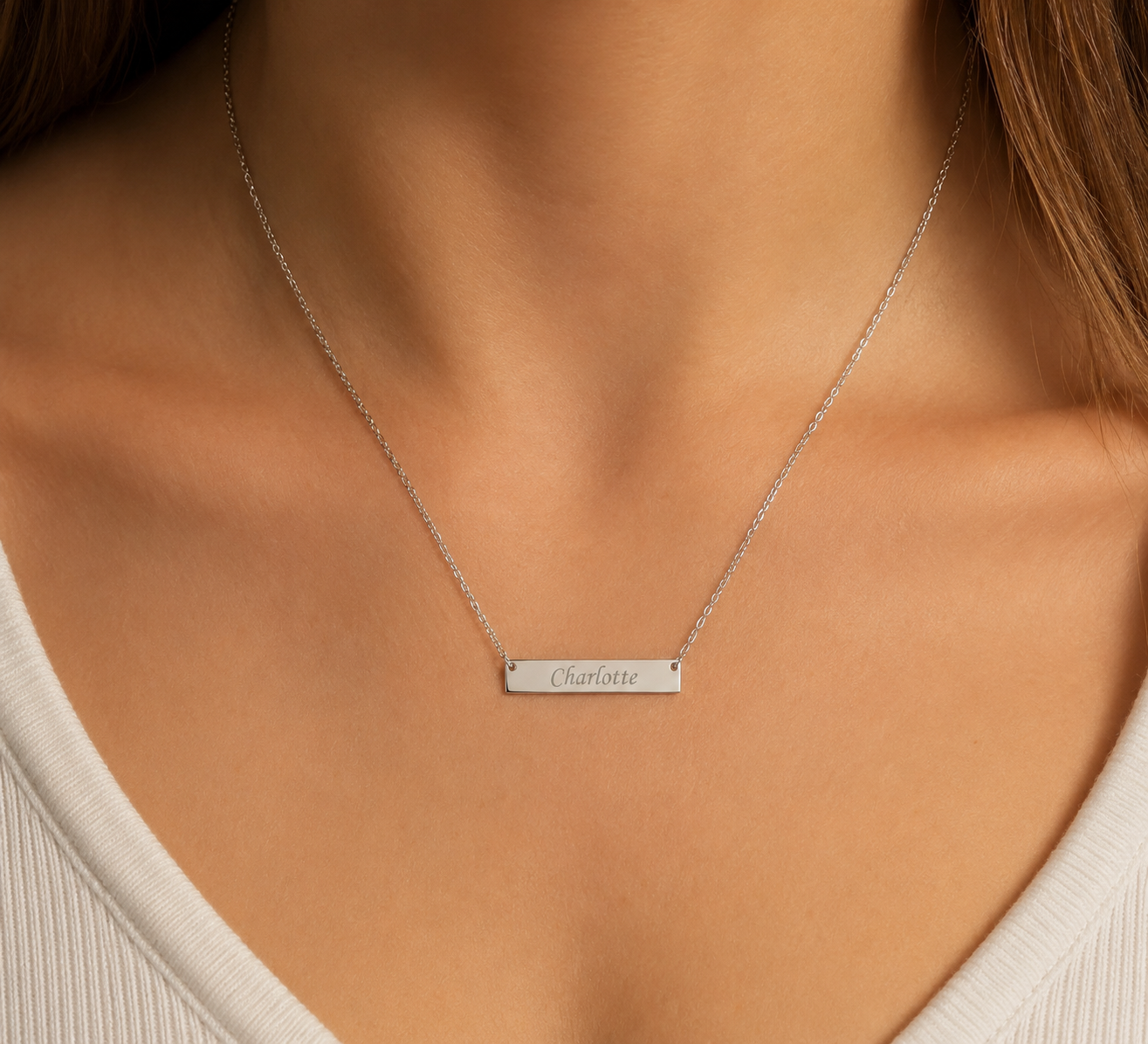 Engraved Bar Necklace