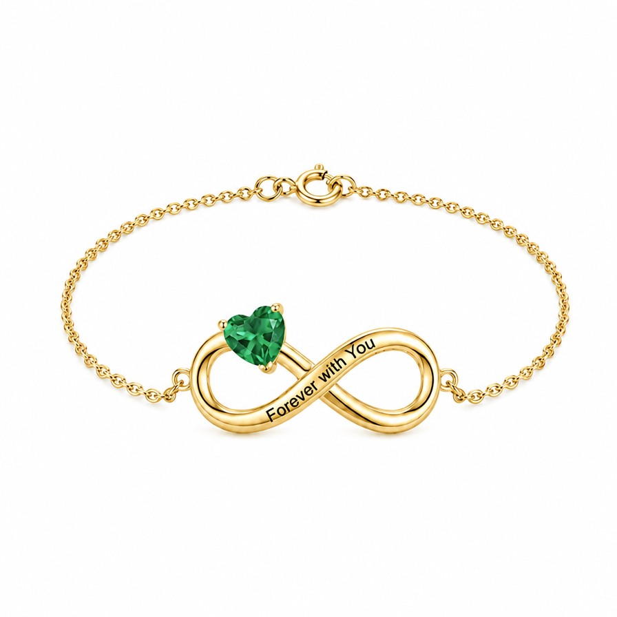 Infinity Heart Stone Bracelet