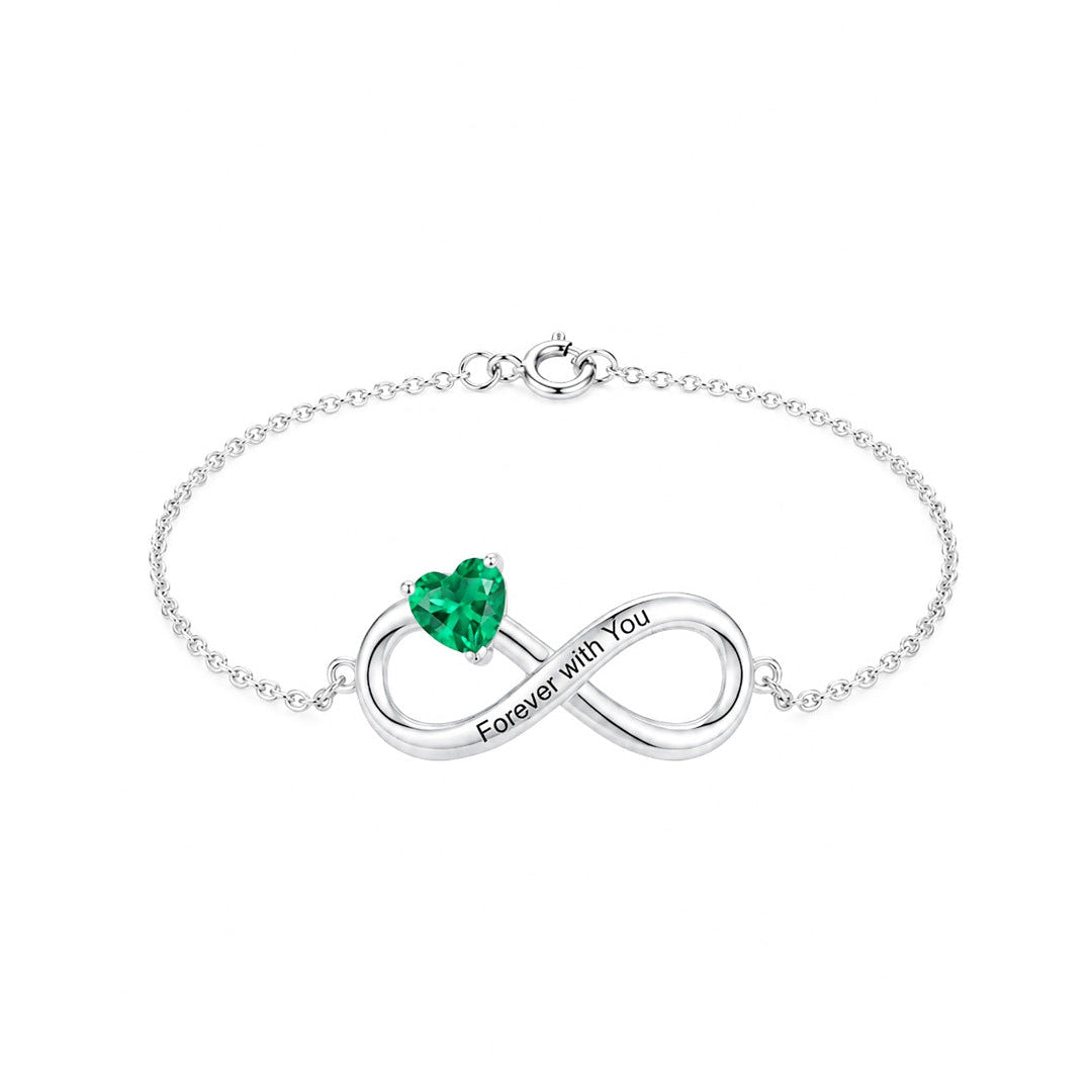 Infinity Heart Stone Bracelet