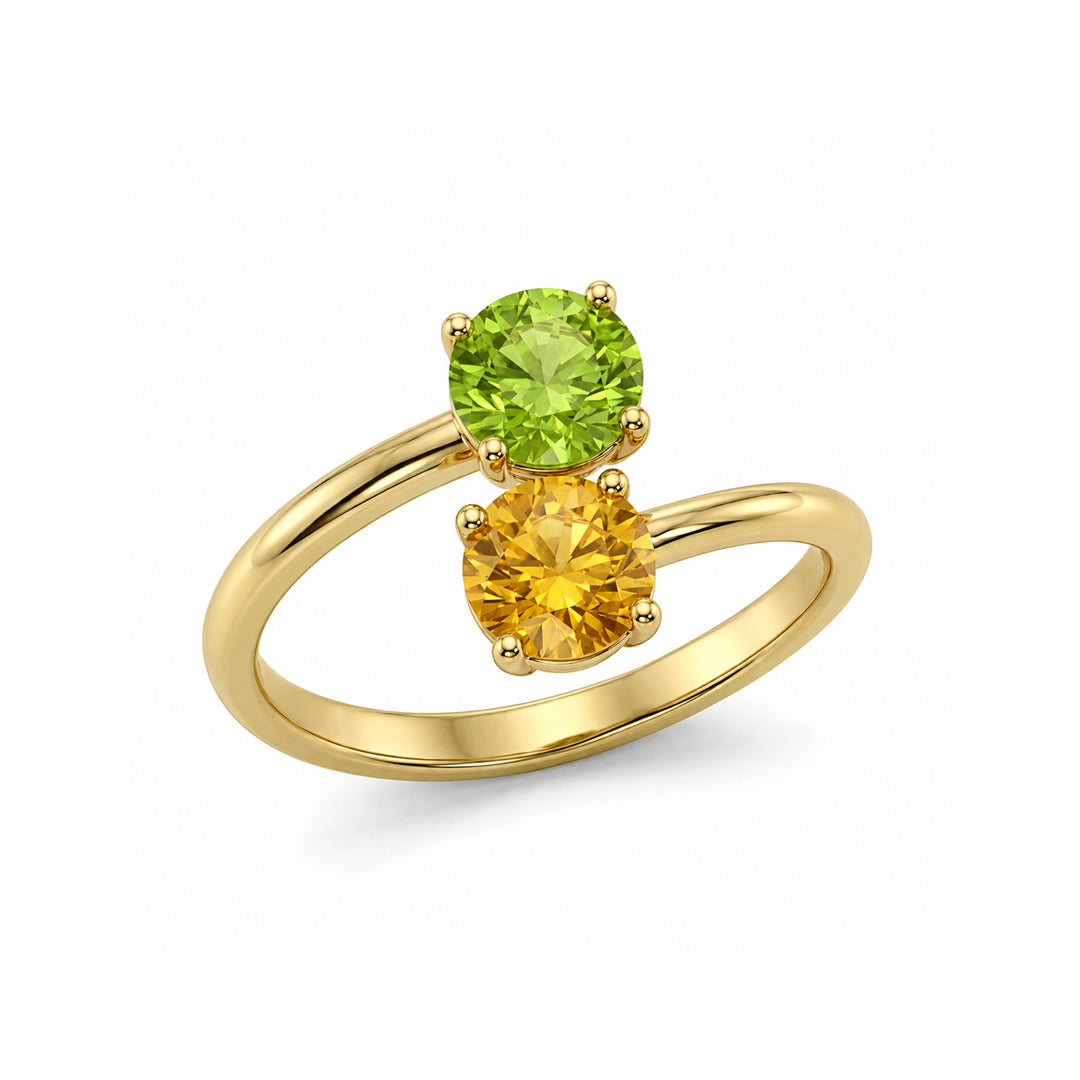 Bypass Round Birthstone Ring