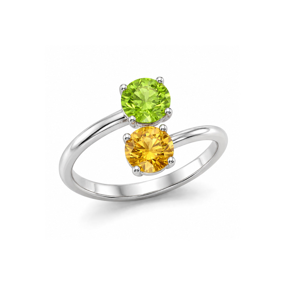 Bypass Round Birthstone Ring