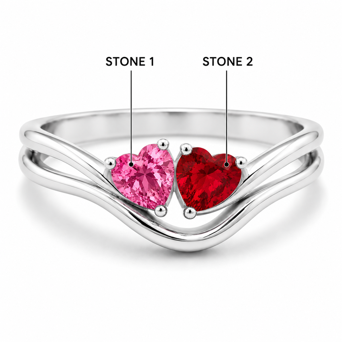 Toi et Moi Resting Heart Ring