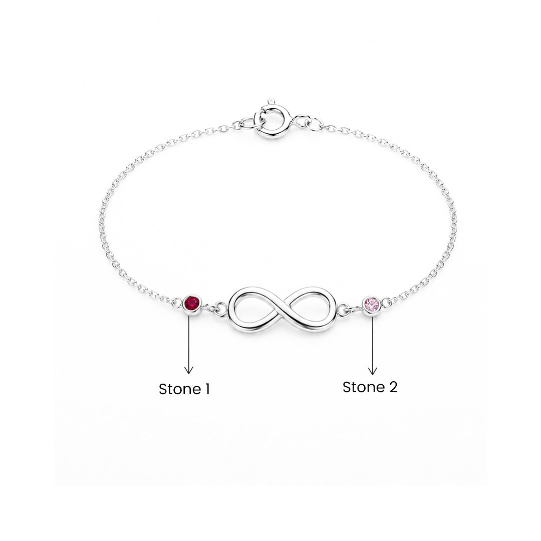 Duo Stones Infinity Bracelet