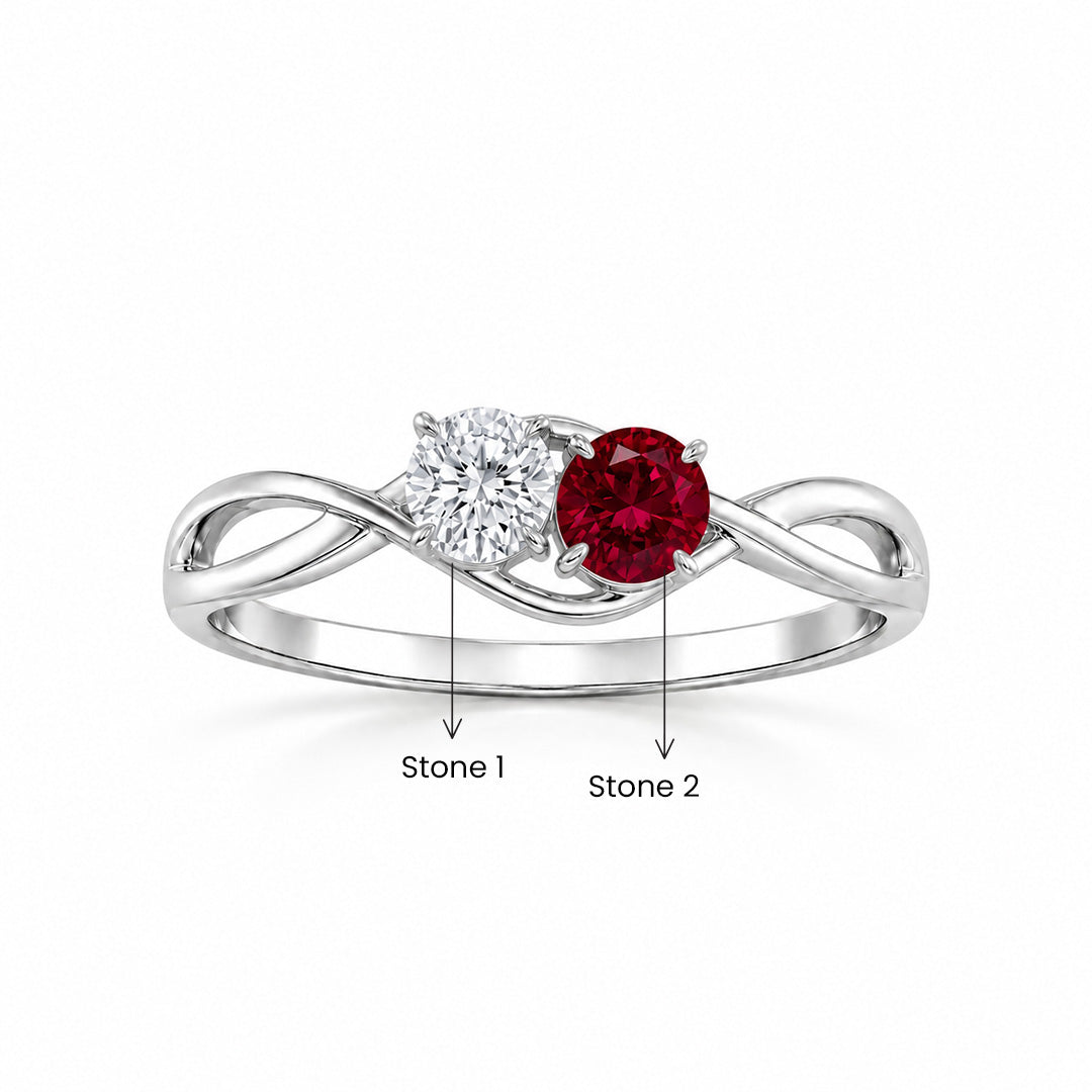 Infinity Two Stone Ring