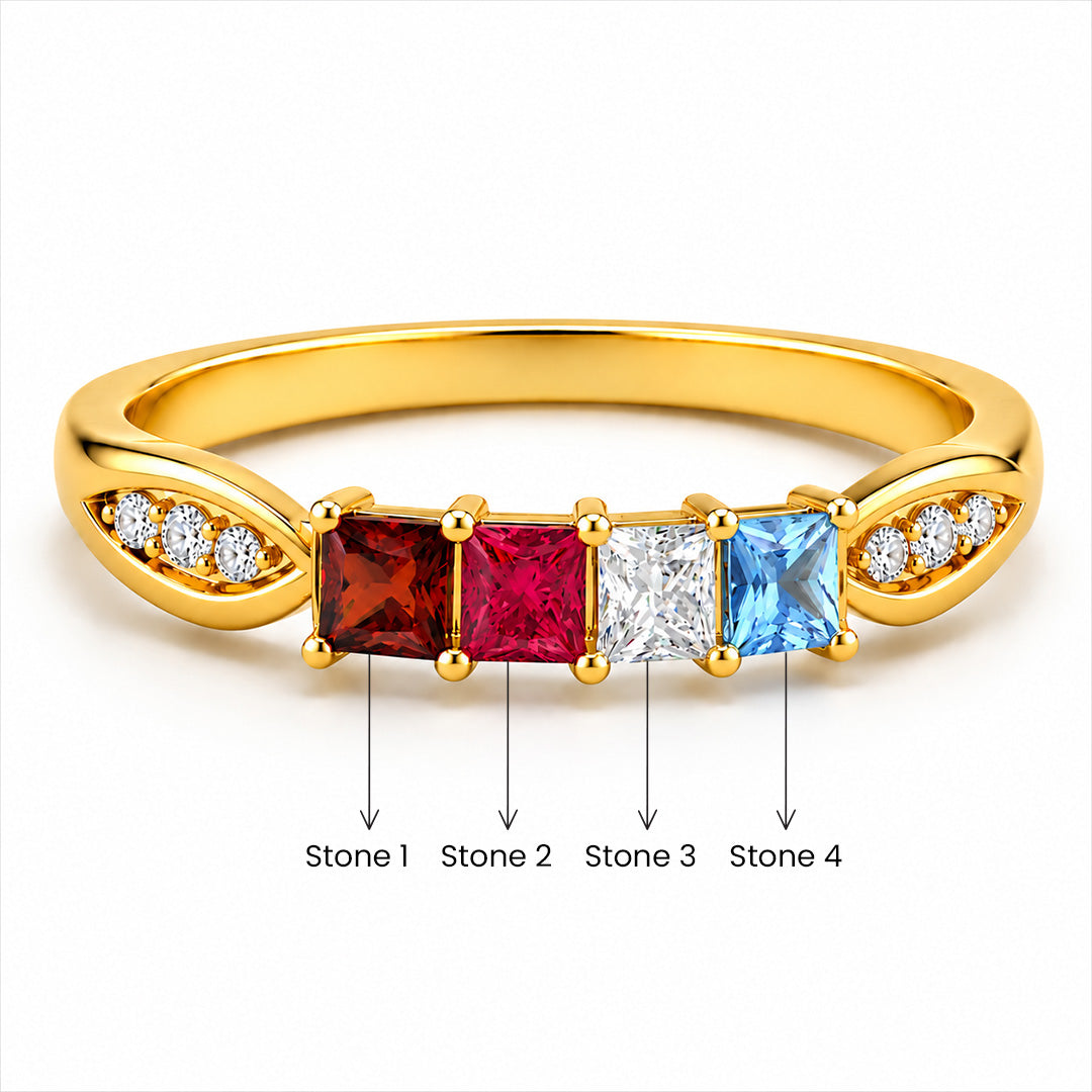 Princess Cut Birthstone Ring